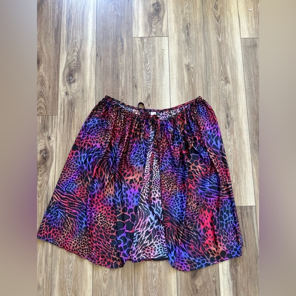 Jantzen womens Multicolor Animal Print swim wrap Skirt cover up size 1X